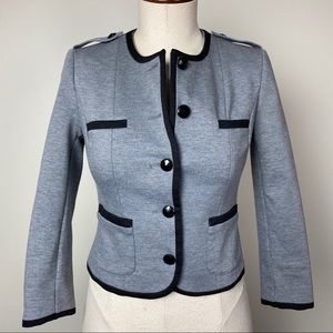 H&M Gray and Black Cropped Military Jacket